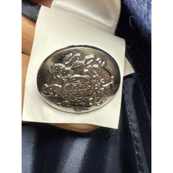 BANANA REPUBLIC H*cking Jacket Colorblock Bright Blue Wool Blend, Sz 4 - Picture 13 of 16